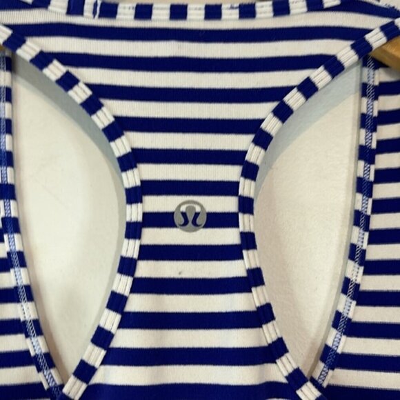 Lululemon STRIPED BLUE PURPLE COOL RACERBACK TANK TOP size 4 - Picture 5 of 7